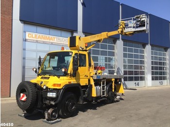 Сamion avec nacelle Unimog U 400 4x4 Road/rail Ruthmann hoogwerker