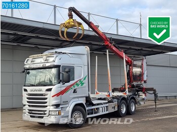 Camion grumier Scania R730 6X4 Retarder Crane+Tree grabber Euro 6