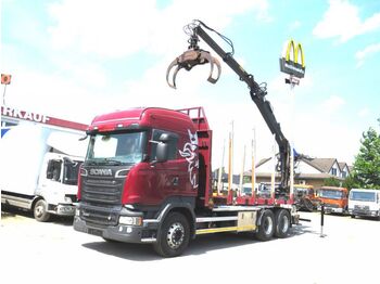 Scania R 560 6x4 Holztransporter Kurzholz Greifer+Säge  - camion grumier