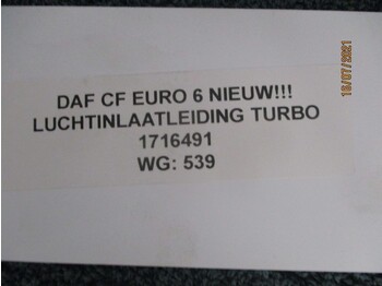 Système d'admission d'air DAF 1716491 LUCHTINLAATLEIDING TURBO EURO 6 NIEUW!!!: photos 2