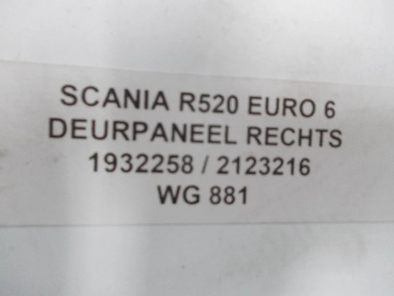 Cabine et intérieur pour Camion Scania R520 1932258/2123216 DEURPANEEL RECHTS EURO 6: photos 3