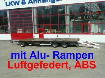 Hoffmann 3 Achs Plato  Tieflader  Anhänger mit Alu  Rampen - Remorque porte-engin surbaissée