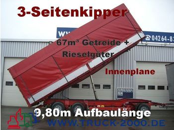 KEMPF 3-Seiten Getreidekipper 67m³   9.80m Aufbaulänge - Remorque rideaux coulissants