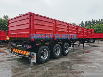 Semi-remorque plateau pour transport de matériaux granulaires neuf SUNSKY 40FT drop side wall semi trailer: photos 4
