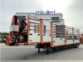 Semi-remorque plateau Schwarzmüller SPA 1 mit Fassi F190 | Achse gelenkt