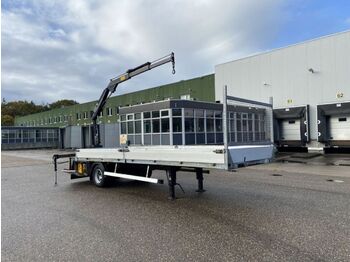 Semi-remorque plateau Trias Trias 7 Ton Be oplegger Hiab Kraan 030