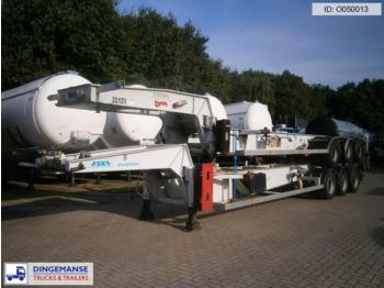 Asca 3-axle tank container trailer 20 ft. ADR/GGVS - Semi-remorque porte-conteneur/ Caisse mobile