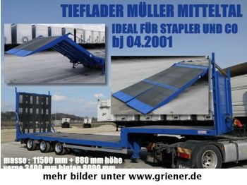 Müller-Mitteltal TS 3 / TIEFLADER HYDRAULISCHE RAMPE STAPLER / !!  - Semi-remorque surbaissé