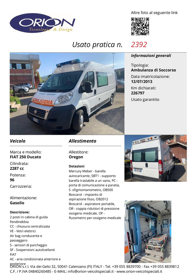 Ambulance ORION - ID 2392 FIAT DUCATO 250: photos 7