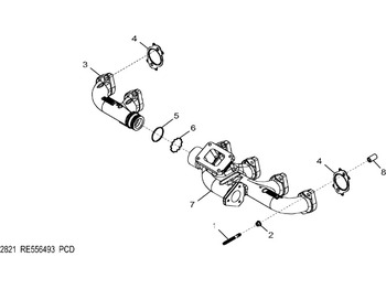 Collecteur d'échappement JOHN DEERE