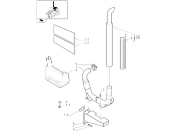 Tube d'echappement NEW HOLLAND