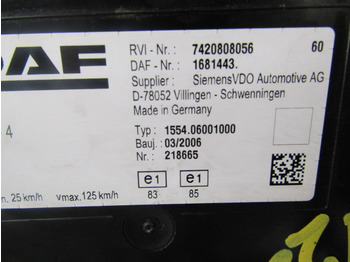 Cabine et intérieur pour Camion DAF LF55 CLOCK CLUSTER P/NO 1681443: photos 2
