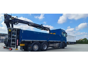 Camion grue, Camion plateau Scania R 500 6x2 z żurawiem Fassi F 215 AS – 2019 – Euro 6 –Retarder -Oś skrętna - Gotowa do pracy!: photos 5