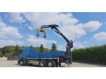 Camion grue, Camion plateau Scania R 500 6x2 z żurawiem Fassi F 215 AS – 2019 – Euro 6 –Retarder -Oś skrętna - Gotowa do pracy!: photos 3
