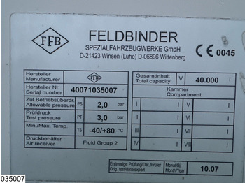 Semi-remorque citerne Feldbinder Silo 40.000 Liter, 3 Comp: photos 4 Semi-remorque citerne Feldbinder Silo 40.000 Liter, 3 Comp: photos 4