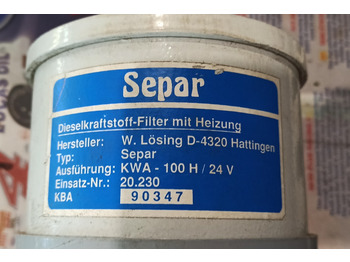 Préparation du carburant pour Autre matériel Fuel water separator SEPAR KWA 100H 24V: photos 2