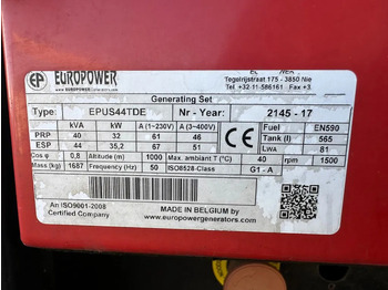 Groupe électrogène Europower EPUS44TDE Kubota Leroy Somer 44 kVA Supersilent Rental generatorset: photos 5