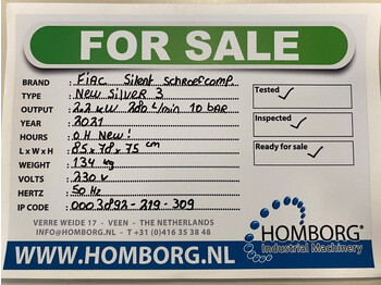 Compresseur d'air neuf Fiac New Silver 3 Silent 2.2 kW 3 PK 280 L / min 10 Bar Elektrische Schroefcompressor: photos 2 Compresseur d'air neuf Fiac New Silver 3 Silent 2.2 kW 3 PK 280 L / min 10 Bar Elektrische Schroefcompressor: photos 2