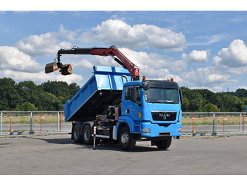 Camion benne, Camion grue MAN TGS 26.400 Kipper 4,60m*PK F130A.22 + FUNK/6x4: photos 2