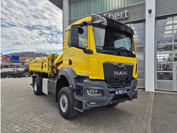 Camion benne MAN TGS 18.430 4x4 BL Kran HMF 1130K-RCS Funk AHK: photos 3