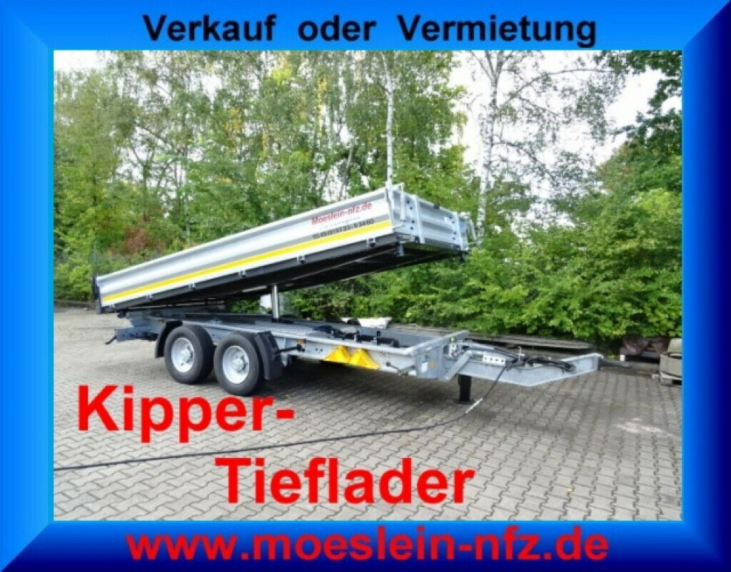 Möslein neuer Tandem 3- Seitenkipper Tieflader-- Neufah - Remorque benne: photos 1 Möslein neuer Tandem 3- Seitenkipper Tieflader-- Neufah - Remorque benne: photos 1