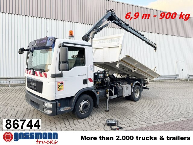 MAN TGL 12.250/340 4X2 BB, Bordmatik, Kran Hiab 066 - Camion benne, Camion grue: photos 1 MAN TGL 12.250/340 4X2 BB, Bordmatik, Kran Hiab 066 - Camion benne, Camion grue: photos 1