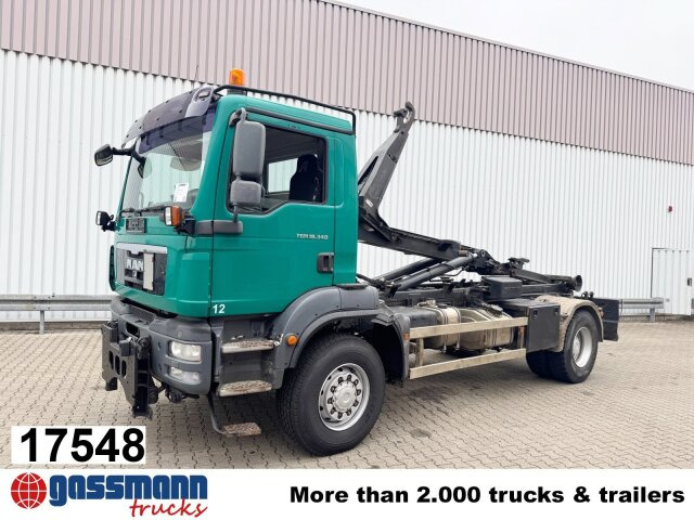 MAN TGM 18.340 4x4 BB, Hiab LHT 19046 Abrollkipper, - Camion ampliroll: photos 1 MAN TGM 18.340 4x4 BB, Hiab LHT 19046 Abrollkipper, - Camion ampliroll: photos 1