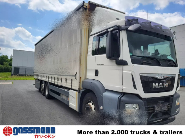MAN TGS 26.400 6x2-4 LL, Lenk-/Lift, Hubdach - Camion plateau, Camion grue: photos 4 MAN TGS 26.400 6x2-4 LL, Lenk-/Lift, Hubdach - Camion plateau, Camion grue: photos 4
