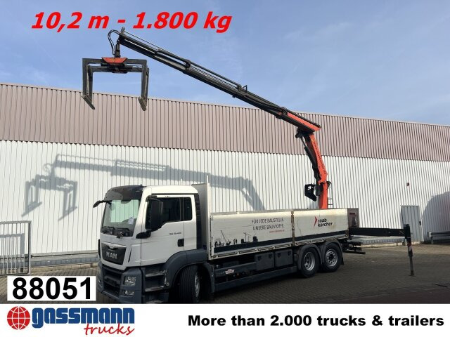 MAN TGS 26.400 6x2-4 LL, Navi, Lenk-/Liftachse, - Camion plateau, Camion grue: photos 1 MAN TGS 26.400 6x2-4 LL, Navi, Lenk-/Liftachse, - Camion plateau, Camion grue: photos 1