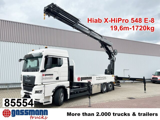 MAN TGX 26.510 6x2-4 LL, Kran Hiab X-HiPro 548 E-8, - Camion plateau, Camion grue: photos 1 MAN TGX 26.510 6x2-4 LL, Kran Hiab X-HiPro 548 E-8, - Camion plateau, Camion grue: photos 1