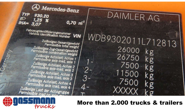 Mercedes-Benz Actros 2532/41 L 6x2, EEV, Lenkachse - Châssis cabine: photos 2 Mercedes-Benz Actros 2532/41 L 6x2, EEV, Lenkachse - Châssis cabine: photos 2