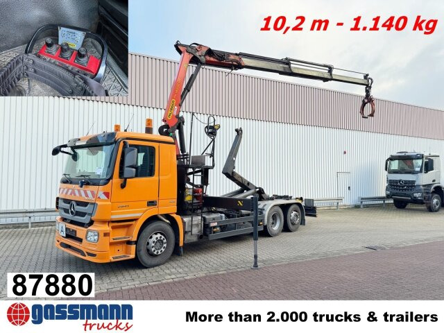 Mercedes-Benz Actros 2541 L 6x2, Lenkachse, Meiller RK 20.65, - Camion ampliroll, Camion grue: photos 1 Mercedes-Benz Actros 2541 L 6x2, Lenkachse, Meiller RK 20.65, - Camion ampliroll, Camion grue: photos 1