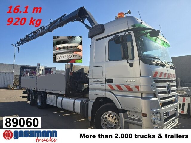 Mercedes-Benz Actros 2546 L 6x2, Hiab Kran 244 E - 6 Hiduo, - Camion plateau, Camion grue: photos 1 Mercedes-Benz Actros 2546 L 6x2, Hiab Kran 244 E - 6 Hiduo, - Camion plateau, Camion grue: photos 1
