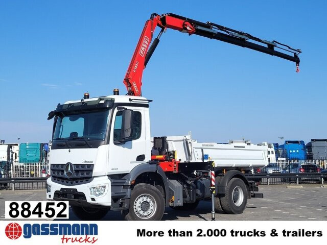 Mercedes-Benz Arocs 1835 K 4x2, MultimediaCockpit, Navi, Kran - Camion benne, Camion grue: photos 1 Mercedes-Benz Arocs 1835 K 4x2, MultimediaCockpit, Navi, Kran - Camion benne, Camion grue: photos 1