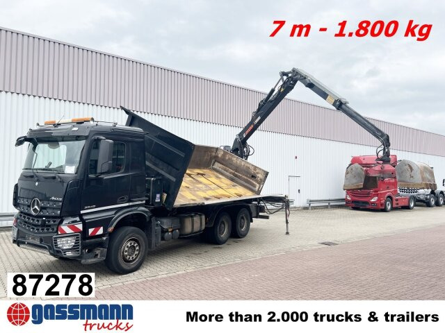 Mercedes-Benz Arocs 3345 K 6x4, Heckkran Hiab Jonsered - Camion benne, Camion grue: photos 1 Mercedes-Benz Arocs 3345 K 6x4, Heckkran Hiab Jonsered - Camion benne, Camion grue: photos 1