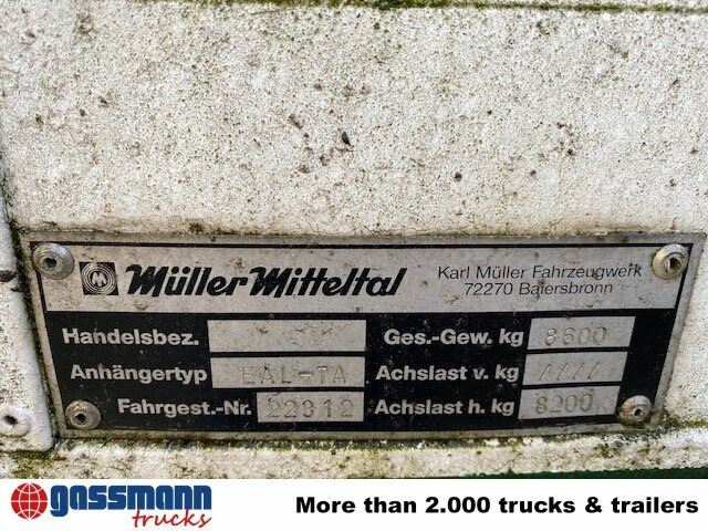 Müller-Mitteltal EAL-TA 8.6 - Remorque plateau: photos 4 Müller-Mitteltal EAL-TA 8.6 - Remorque plateau: photos 4