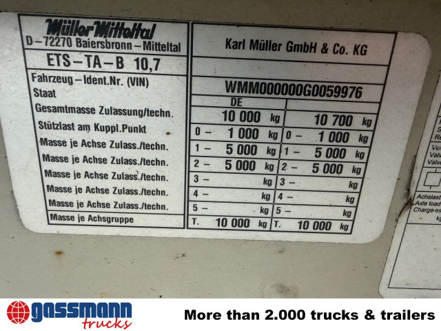 Müller-Mitteltal ETS-TA-B 10,7 - Remorque porte-engin surbaissée: photos 3 Müller-Mitteltal ETS-TA-B 10,7 - Remorque porte-engin surbaissée: photos 3