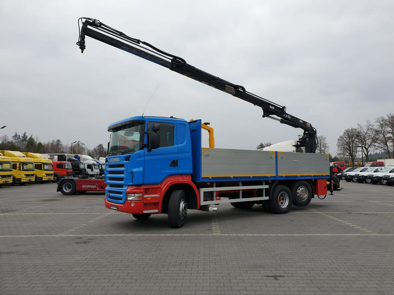Scania R 400 LB 6x2 HDS Budowlanka Widły Oś Skrętna Super Stan - Camion plateau, Camion grue: photos 2 Scania R 400 LB 6x2 HDS Budowlanka Widły Oś Skrętna Super Stan - Camion plateau, Camion grue: photos 2