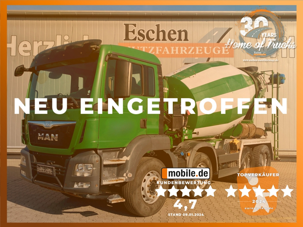 MAN TGS 32.360 8x4 BB / 9 m³ Stetter-Aufbau - Camion malaxeur: photos 1 MAN TGS 32.360 8x4 BB / 9 m³ Stetter-Aufbau - Camion malaxeur: photos 1