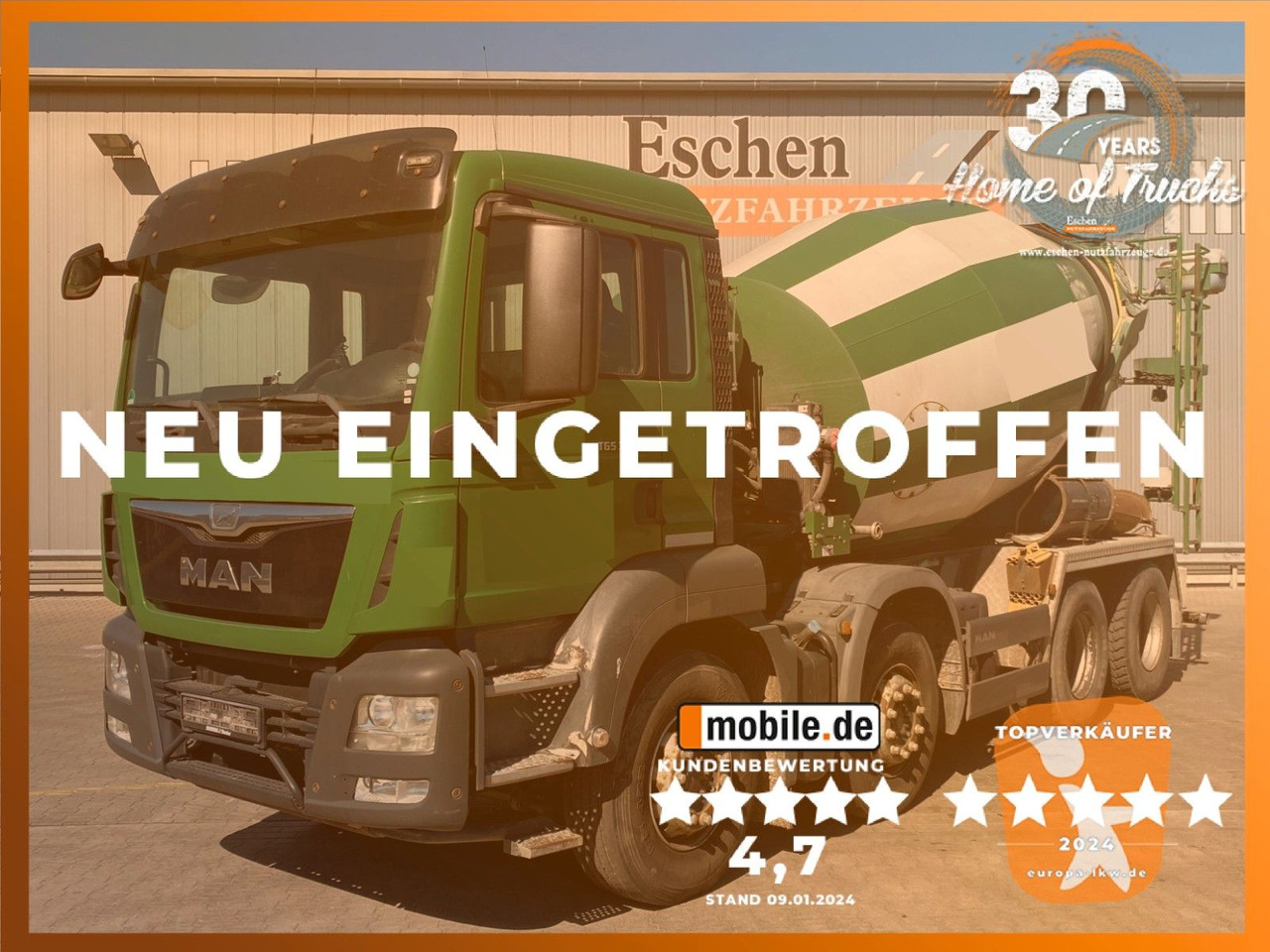 MAN TGS 32.360 8x4 BB | 9m³ Stetter*Automatik*Kamera - Camion malaxeur: photos 1 MAN TGS 32.360 8x4 BB | 9m³ Stetter*Automatik*Kamera - Camion malaxeur: photos 1