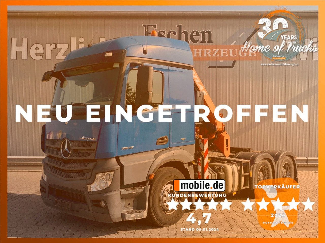 Mercedes-Benz Actros 2642 6x4 | Atlas 332.3 E-AS*Funk*Navi*AC - Tracteur routier: photos 1 Mercedes-Benz Actros 2642 6x4 | Atlas 332.3 E-AS*Funk*Navi*AC - Tracteur routier: photos 1