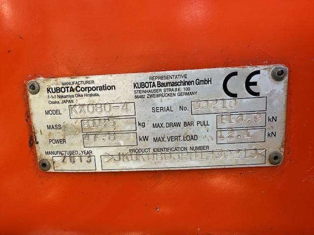 Kubota KX 080-4 mit Powertilt - Mini pelle: photos 5 Kubota KX 080-4 mit Powertilt - Mini pelle: photos 5