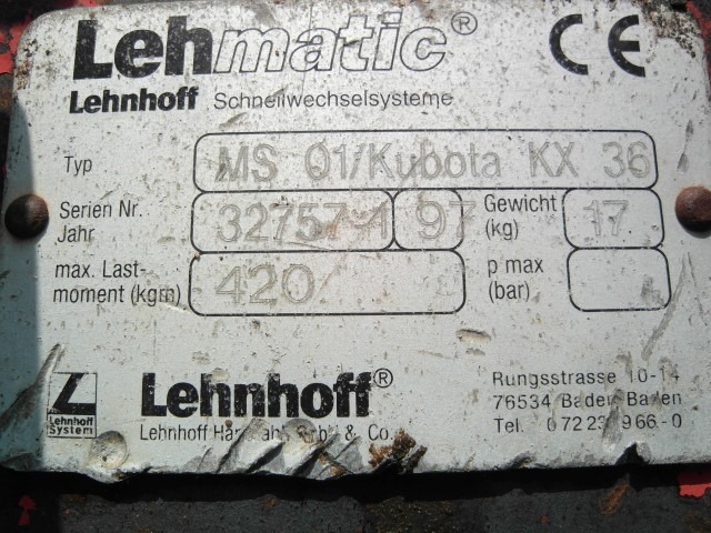 Lehnhoff MS 01 - Attache rapide: photos 5 Lehnhoff MS 01 - Attache rapide: photos 5