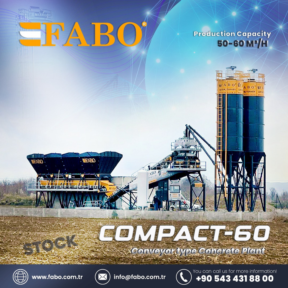FABO COMPACT-60 CONCRETE PLANT | CONVEYOR TYPE - Centrale à béton: photos 1 FABO COMPACT-60 CONCRETE PLANT | CONVEYOR TYPE - Centrale à béton: photos 1