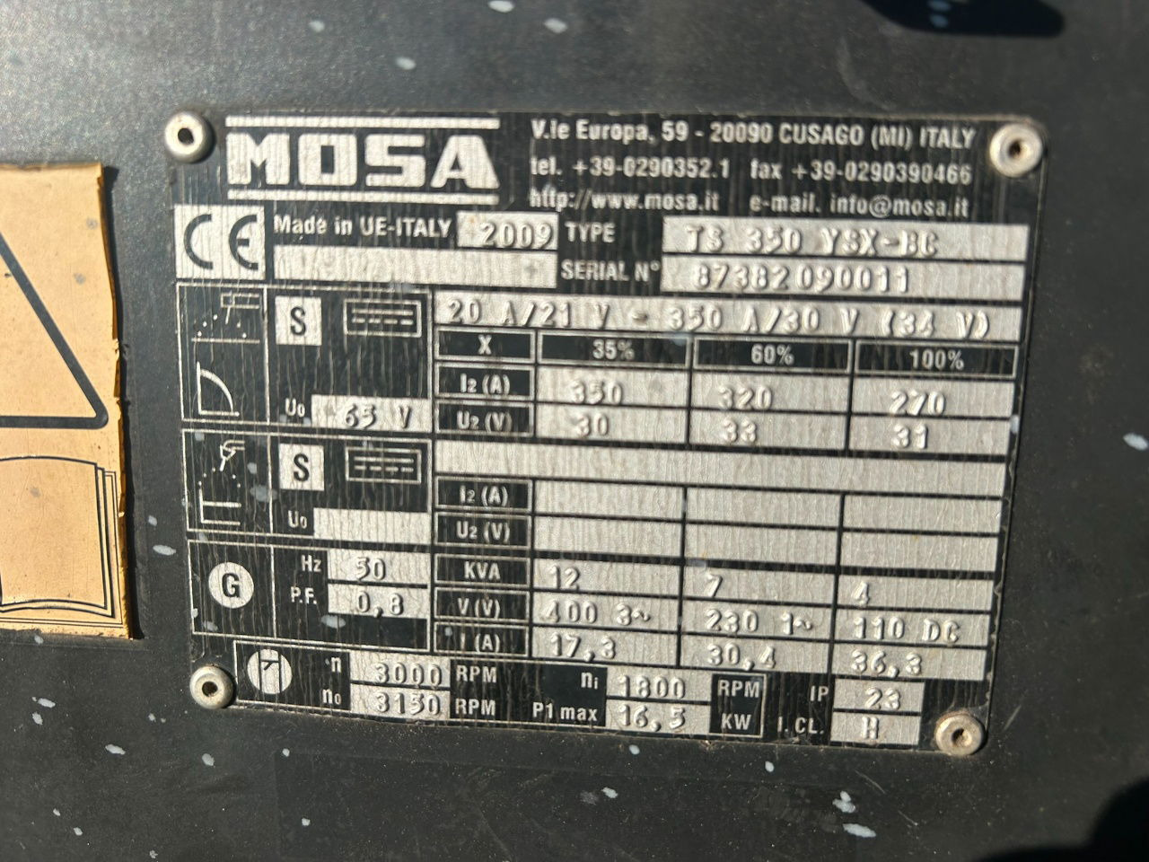 Boxer Mosa 12 kva Te huur Mosa aggregaat TS 350 X 12 kva - Groupe électrogène: photos 4 Boxer Mosa 12 kva Te huur Mosa aggregaat TS 350 X 12 kva - Groupe électrogène: photos 4
