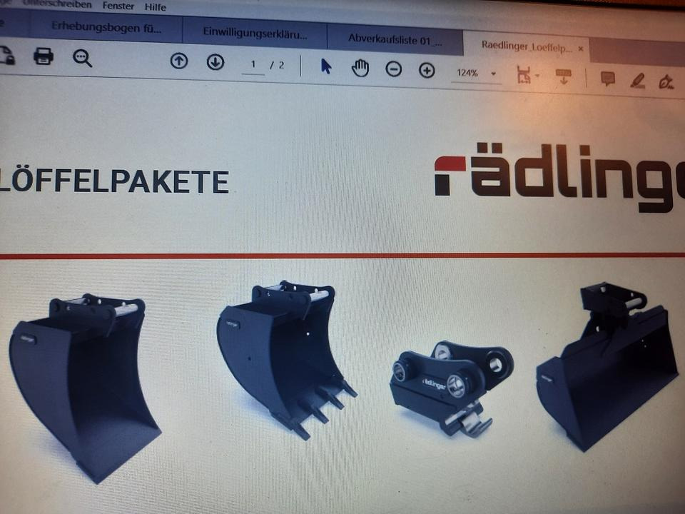 Rädlinger Löffelpaket 4,8 - 6 to mit MS 03 Schnellwechsler Kubota - Godet pour pelle: photos 1 Rädlinger Löffelpaket 4,8 - 6 to mit MS 03 Schnellwechsler Kubota - Godet pour pelle: photos 1