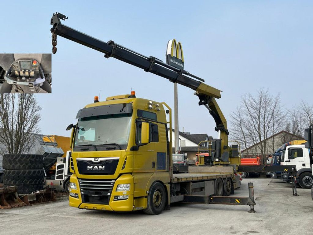 MAN TG-X 26.500 6x2-2 LL Pritsche Heckkran 53m/to, F - Camion plateau, Camion grue: photos 1 MAN TG-X 26.500 6x2-2 LL Pritsche Heckkran 53m/to, F - Camion plateau, Camion grue: photos 1