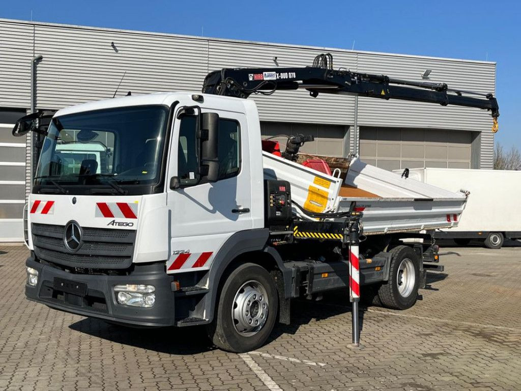 Mercedes-Benz Atego 1224 K 2-Achs Kipper Kran Hiab +Greiferst. - Camion benne, Camion grue: photos 1 Mercedes-Benz Atego 1224 K 2-Achs Kipper Kran Hiab +Greiferst. - Camion benne, Camion grue: photos 1