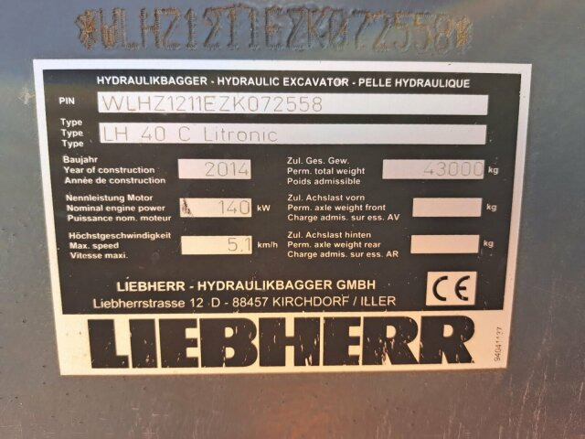 Liebherr LH40C Litronic Industry Long reach 43 Ton - Pelle sur chenille: photos 4 Liebherr LH40C Litronic Industry Long reach 43 Ton - Pelle sur chenille: photos 4
