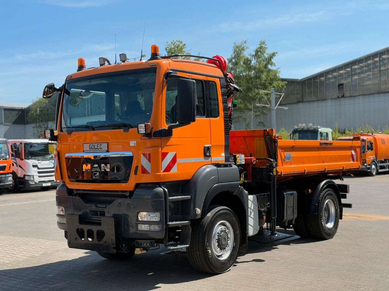 Camion grue MAN TGA 18.360 4x4 Kipper Kran PALFINGER Winterd.: photos 6